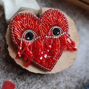 red heart brooch, heart jewelry, valentines day gift