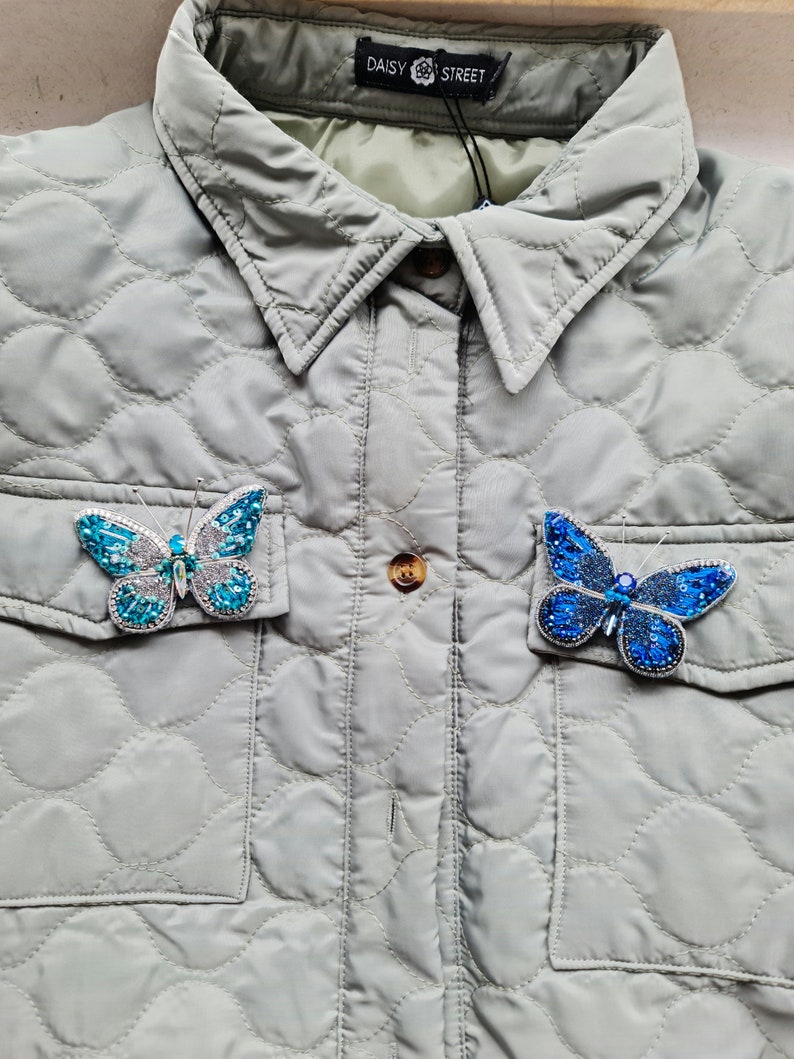 butterfly embroidery brooches for women gift set of 2 pins