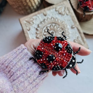 ladybug brooch, bug brooch, gift for husband image 1