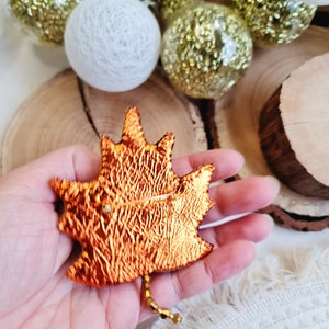 Golden Winter Wonderland Leaf Brooch Sparkling Maple Leaf Pin for Christmas image 2