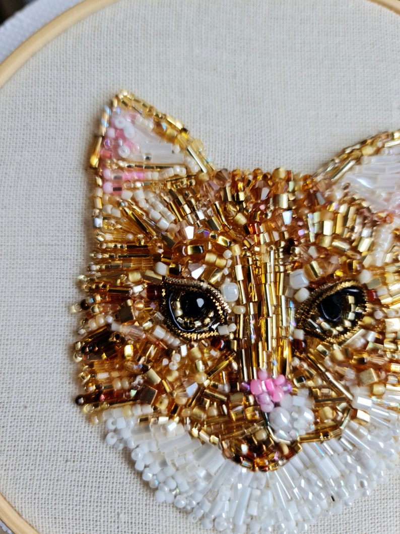 Custom pet portrait embroidery, custom cat portrait brooch, personalized pet brooch pin image 3