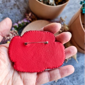 red poppy brooch, flower jewelry, image 4