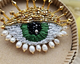 Evil Eye Brooch , Eye Jewelry, Brooches for Women, Collar
