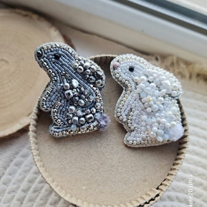 Snowy Elegance: White Bunny Brooch Cute Bunny Jewelry for Women image 10