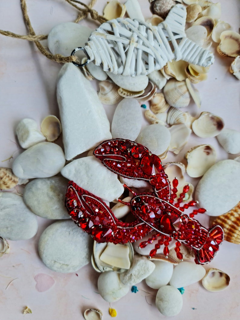lobster pin, animal brooch, nature jewelry image 5