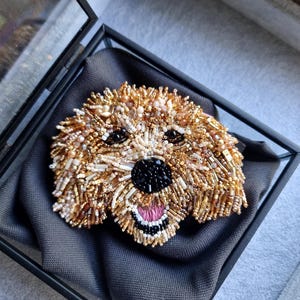 Dog Mom Gift – Custom Beaded Labradoodle Brooch