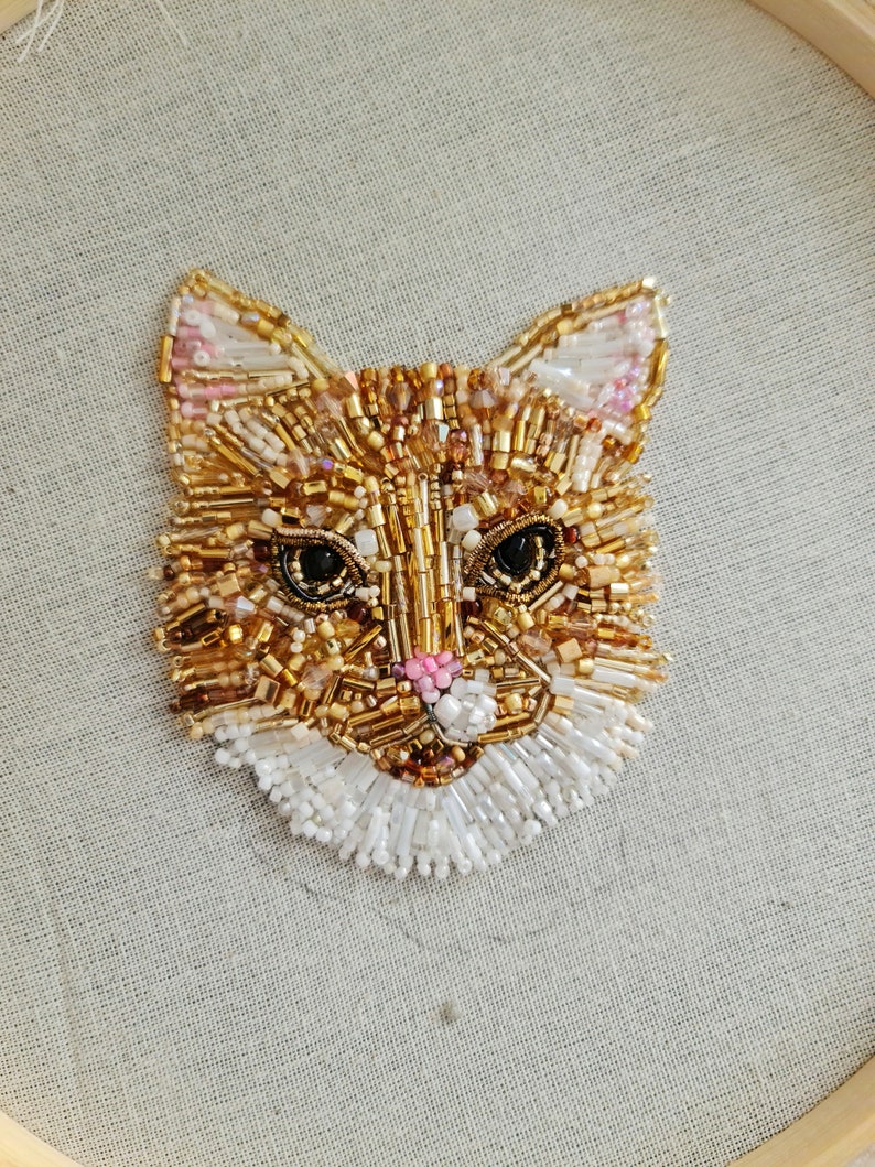 Custom pet portrait embroidery, custom cat portrait brooch, personalized pet brooch pin image 6