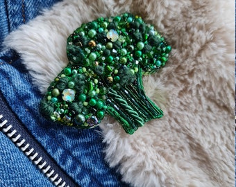 Green vegetable art, Broccoli brooch, Plant Vegan pin gift for her