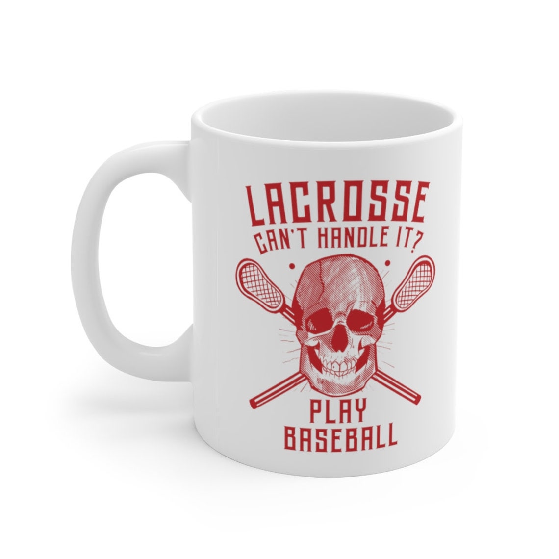 Lacrosse Skull and Crossed Sticks Mug Funny Lacrosse Coffee Etsy UK