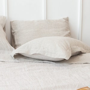 Natural Light Linen Pillow Cover: Oxford Style Sham