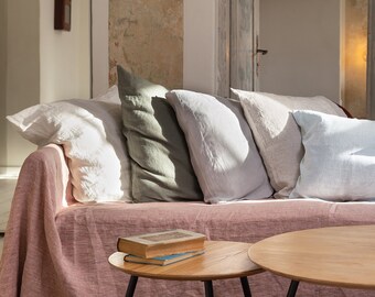 Softened Linen Pillow Case: Envelope Closure, Custom Sizes