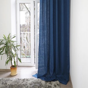Tab Top Linen Curtain Panel: European Drape, Custom Length