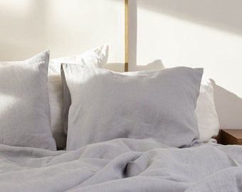 Light Grey Linen Pillowcase: Softened Envelope Closure