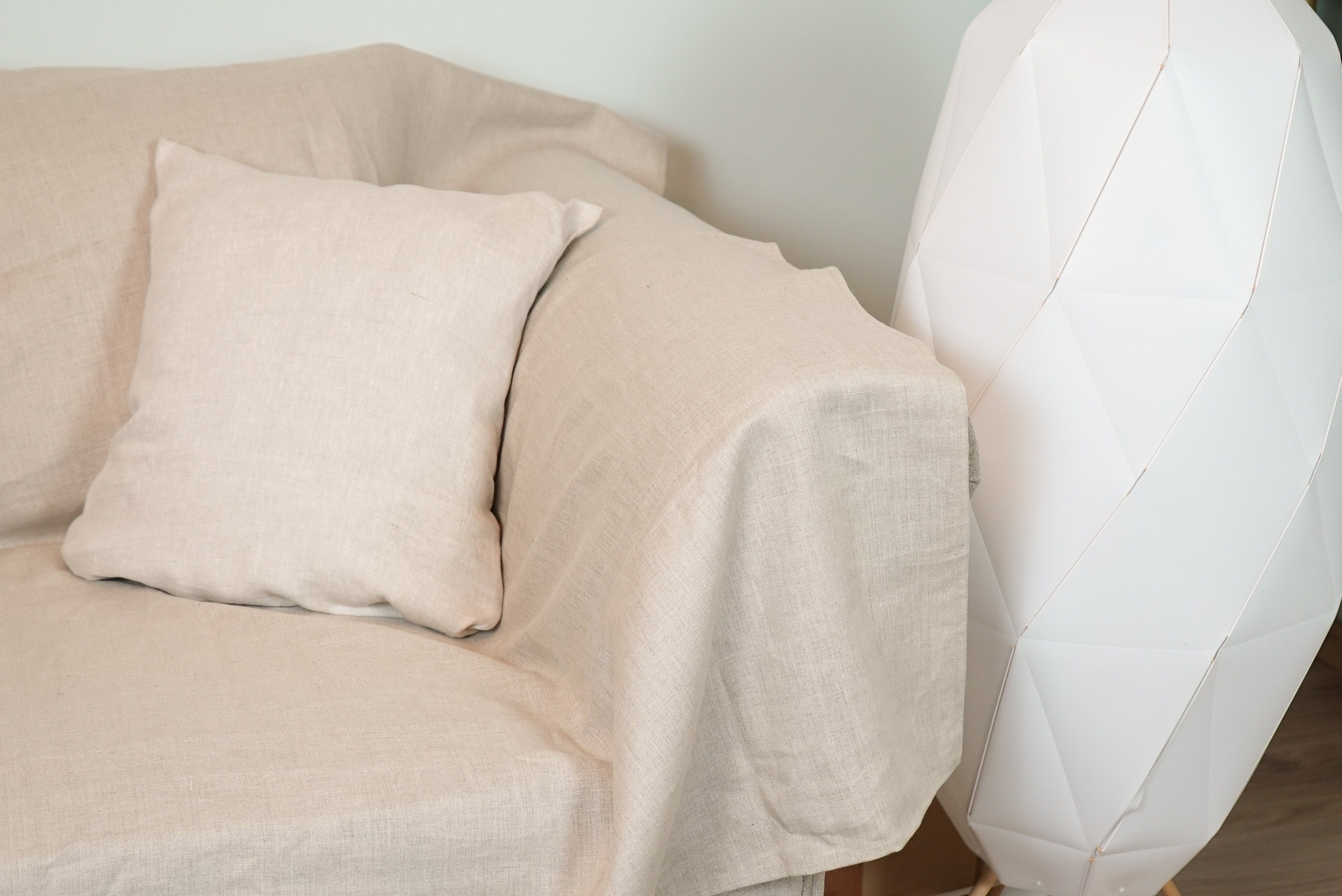 White Couch Cover Softened Linen Natural Linen Bedspread Etsy