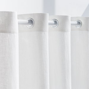 55 in/140 cm Wide, Linen curtain panel with grommets, curtain with rings, window curtain with ringlets, drape with eyelets