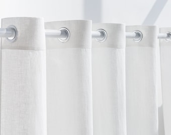 55 in/140 cm Wide, Linen curtain panel with grommets, curtain with rings, window curtain with ringlets, drape with eyelets
