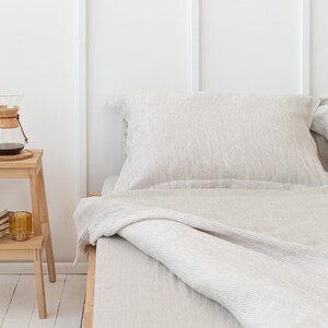 Flanged Natural Light Linen Pillow Covers. Softened Sham Pillow Case. Linen Pillowcover with Flanges. Standard Custom Size Oxford Pillowcase image 5