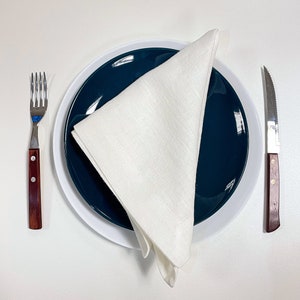 White Linen Napkins Set of 2: European Linen Couture (16x16 in)