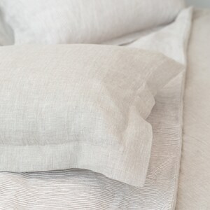 Flanged Dark Plum Linen Pillow Covers. Softened Sham Pillow Case. Linen Pillowcover with Flanges. Standard Custom Size Oxford Pillowcase image 4