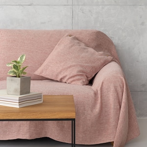 Burgundy Linen Couch Cover: Softened Stonewashed Linen Throw