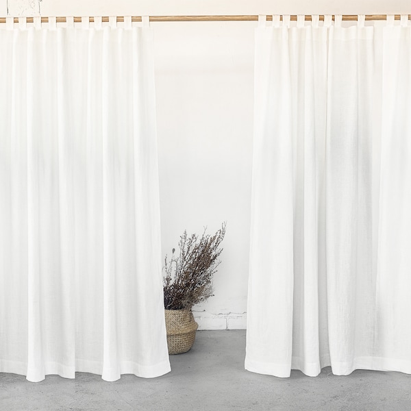 White Linen Curtains - Etsy