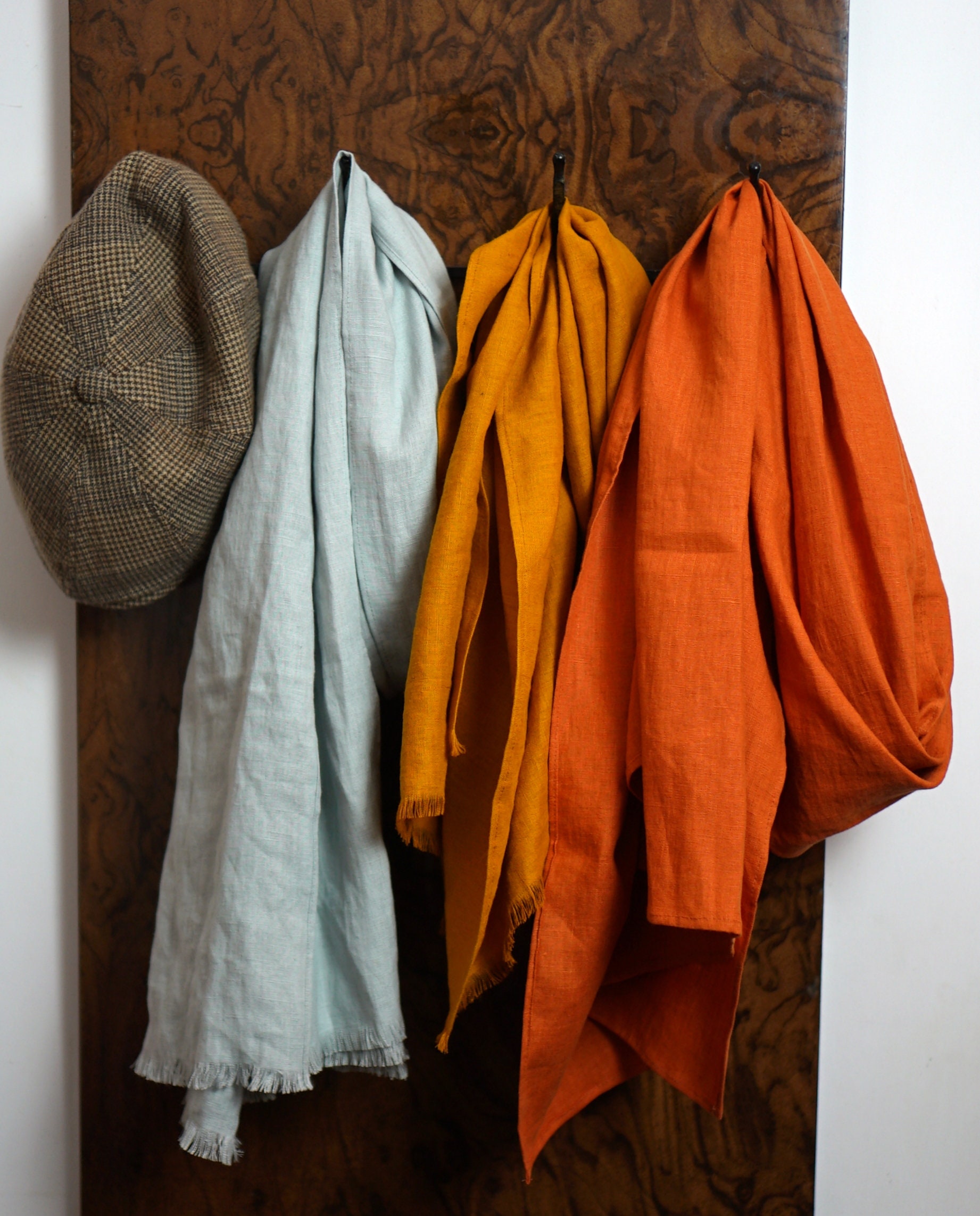 Softened Linen Scarf, Natural Lightweight Linen, Unisex
