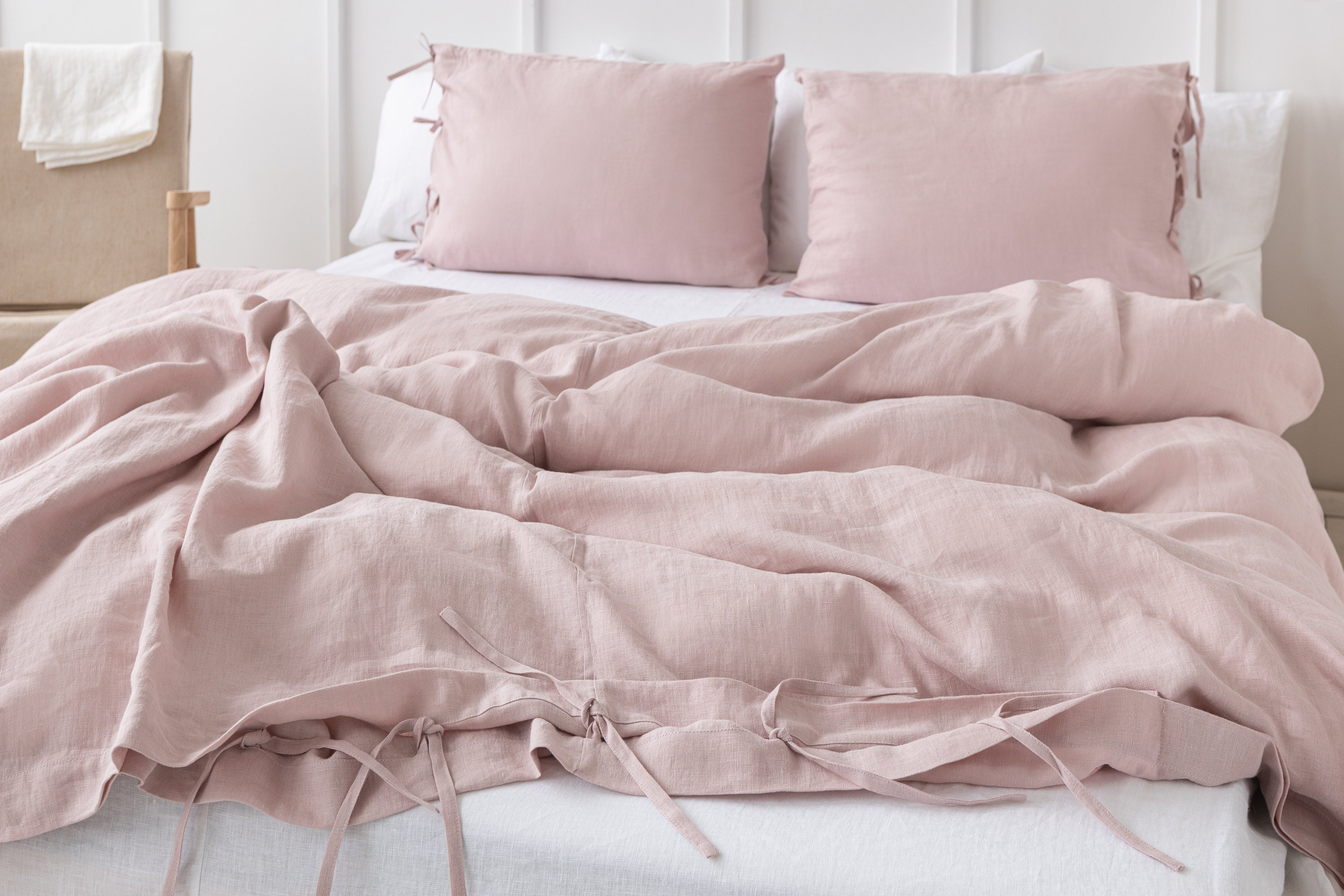 FREE SHIPPING Blush Pink Linen Duvet Cover Stunning 