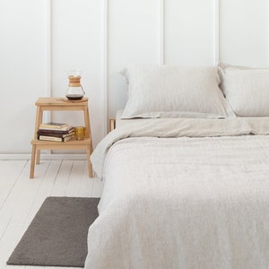 Flanged Natural Light Linen Pillow Covers. Softened Sham Pillow Case. Linen Pillowcover with Flanges. Standard Custom Size Oxford Pillowcase image 4