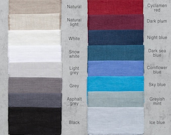 Set of linen samples for softened linen, linen fabric sampling, stonewashed linen, organic linen swatches