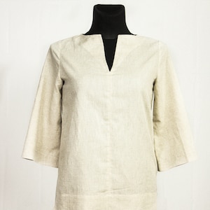 Oversized Linen Blouse: Natural Light, Handmade European Linen