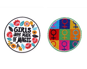 GIRL patch Feminist patch  iron on patch back patch embroidered patch sew on patch for jacket cowboy coat T-shirt punk badge
