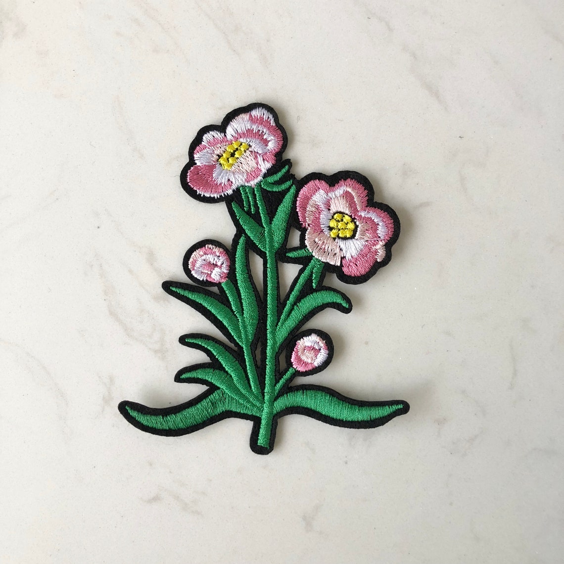Flower Iron on Patch Handmade Embroidered Patch Etsy