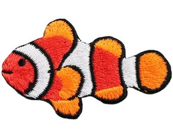funny clownfish iron on patch handmade embroidered patch