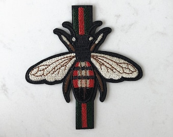 funny bee iron on patch handmade embroidered patch