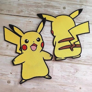 grote Pikachu-patch cartoon opstrijkbare patch handgemaakte geborduurde patch opnaaien patch