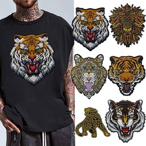 embroidered patch/ tiger patch /lion patch/animal patch /LARGE patch/huge patch /cartoon fish /handmade patch/ sew on patch