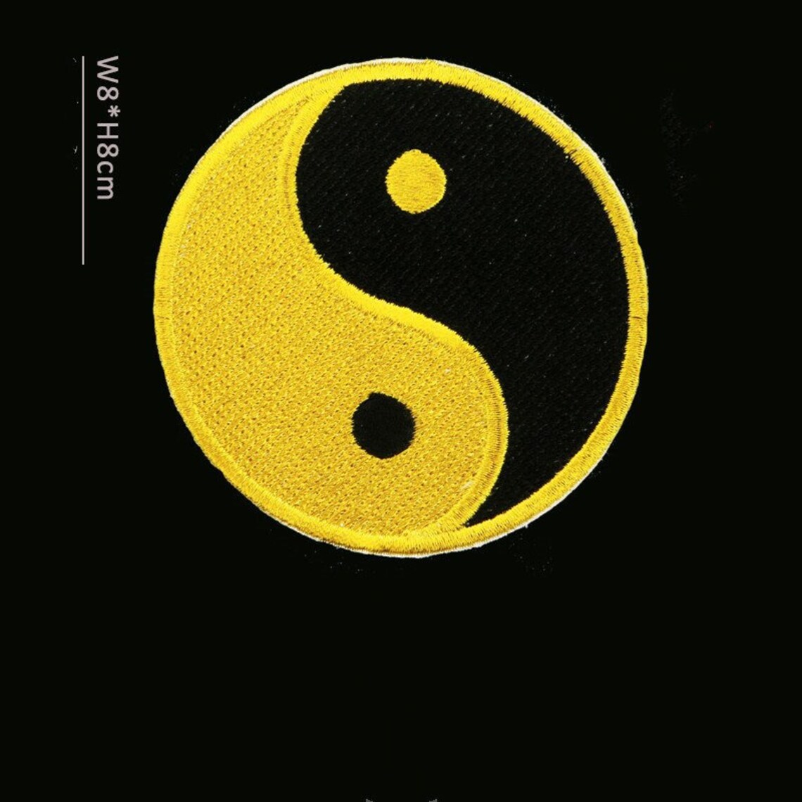 Iron on Patch Tai Chi Embroidered Patch Sew on Patch Black Gold Chinese