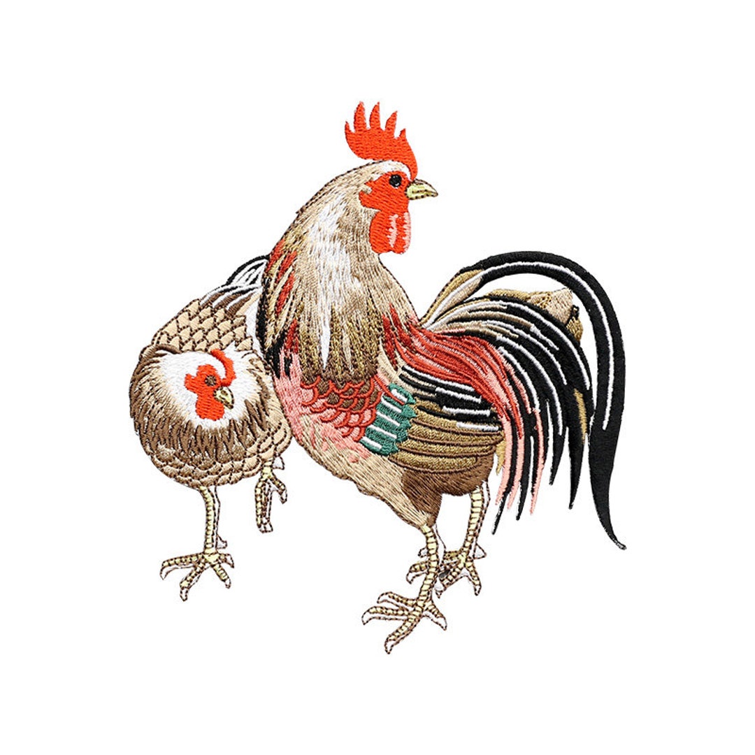 Rooster Iron on Patch Handmade Embroidered Patch - Etsy
