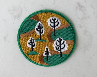 tree iron on patch handmade embroidered patch
