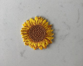 sunflower iron on patch handmade embroidered patch