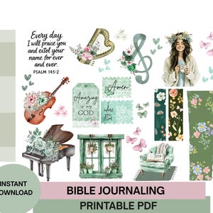 Bible Journal Stickers-Pack for Bible Journaling - Printable Faith Stickers- Printable Biblical Art- Bible Journaling