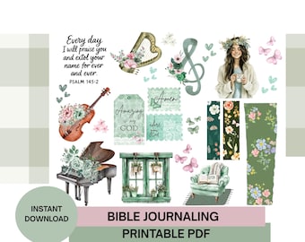 Bible Journaling Stickers: Printable Faith Art (PDF)