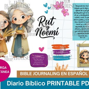 Bible Journaling Rut y Noemí | Estudio Bíblico para Mujeres | Printable cristiano | Devocional Rut | Fe y fidelidad | Descargable PDF