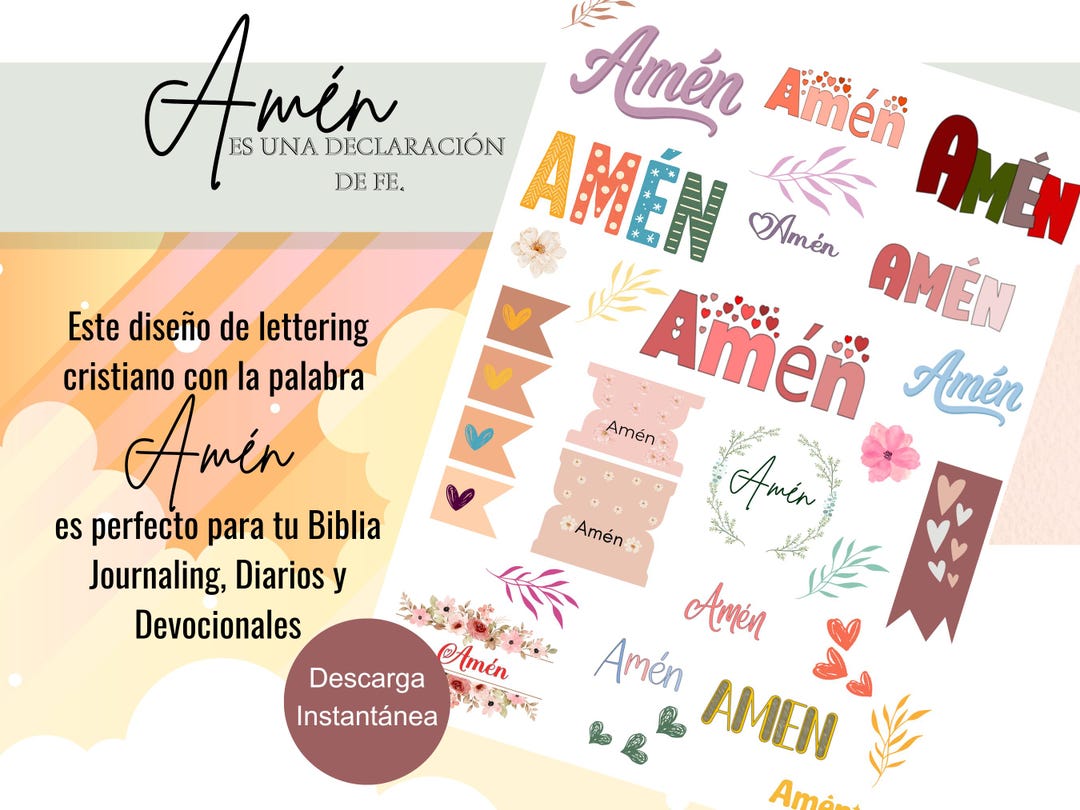 Amén Lettering- Diseño Cristiano Para Bible Journaling- Bible ...