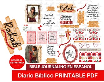 Bible Journaling en Español: Rahab - Devocional Imprimible para Mujeres (PDF)