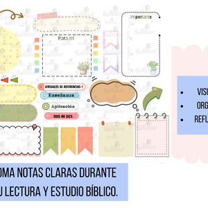 Plantillas de Notas para Estudio Bíblico | Herramienta studio Biblico en Español Herramientas de Bible Journaling, plantilla printable