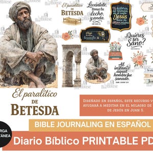 Bible Journaling en Español, El paralítico de Betesda, Milagros de Jesús, Journaling Bíblico para Imprimir, Devocional para Mujeres