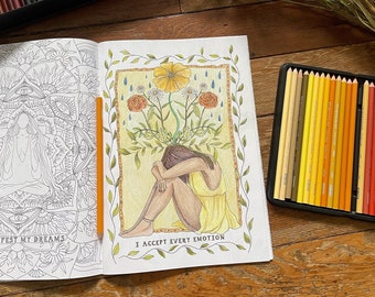 WILD WOMEN COLOURING Book - positive affirmation | relaxing art therapy | coloring for adults