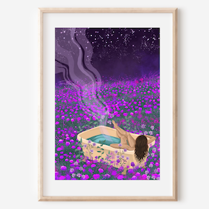 THE PURPLE MEADOW - fine art chill vibes illustration print