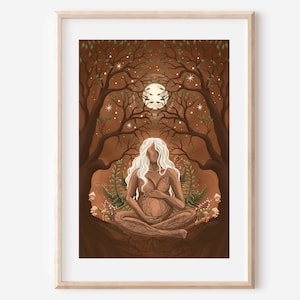 MOTHER NURTURE - fine art nature woman illustration print